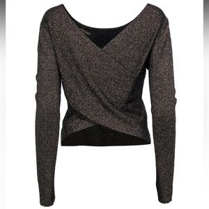 A.L.C. Ribbed Sweater with Wrap Open Back